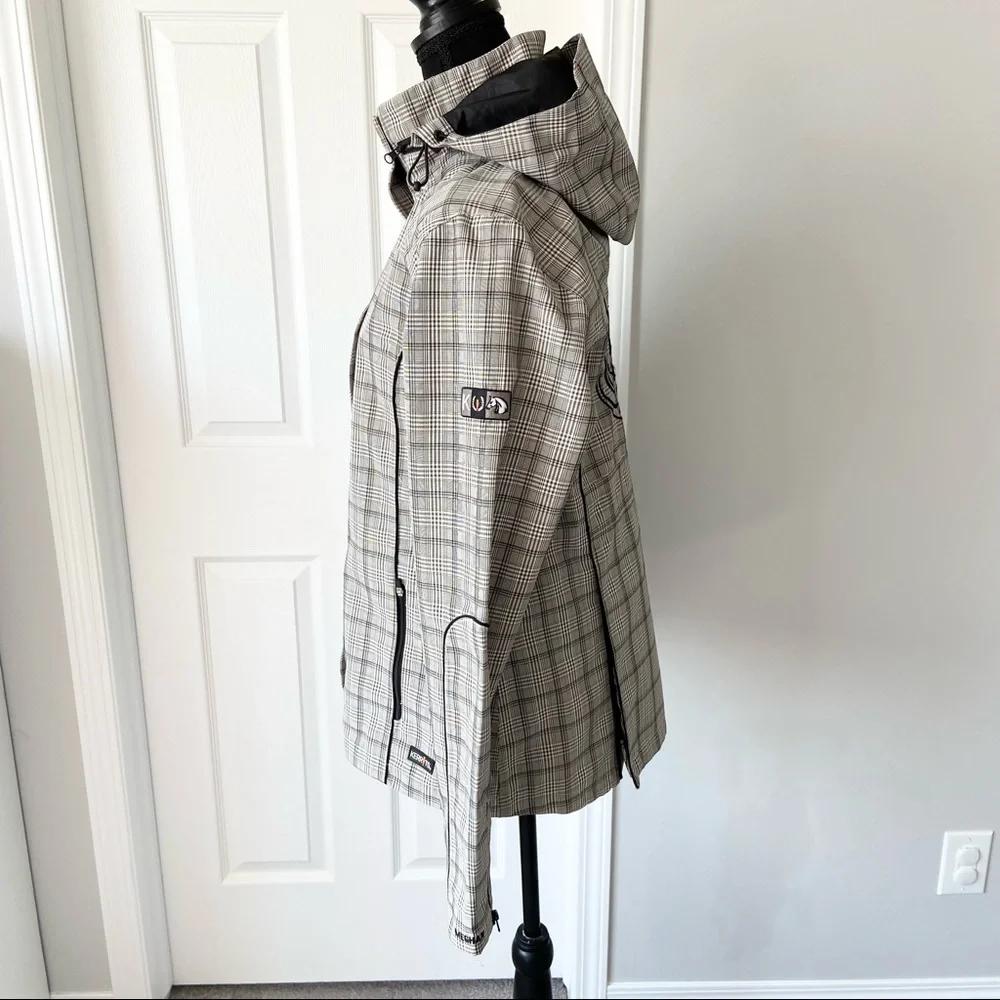 Kerrits Rain Shelter Barn Jacket Medium Tan Plaid - Picture 2 of 16